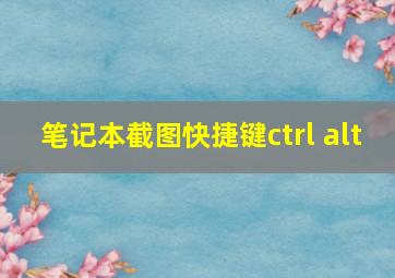 笔记本截图快捷键ctrl alt